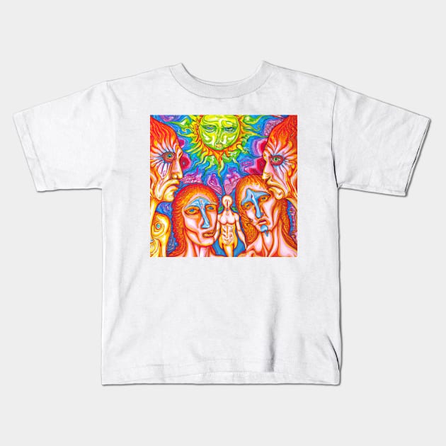 Praying to the Sun Kids T-Shirt by Minelauvart